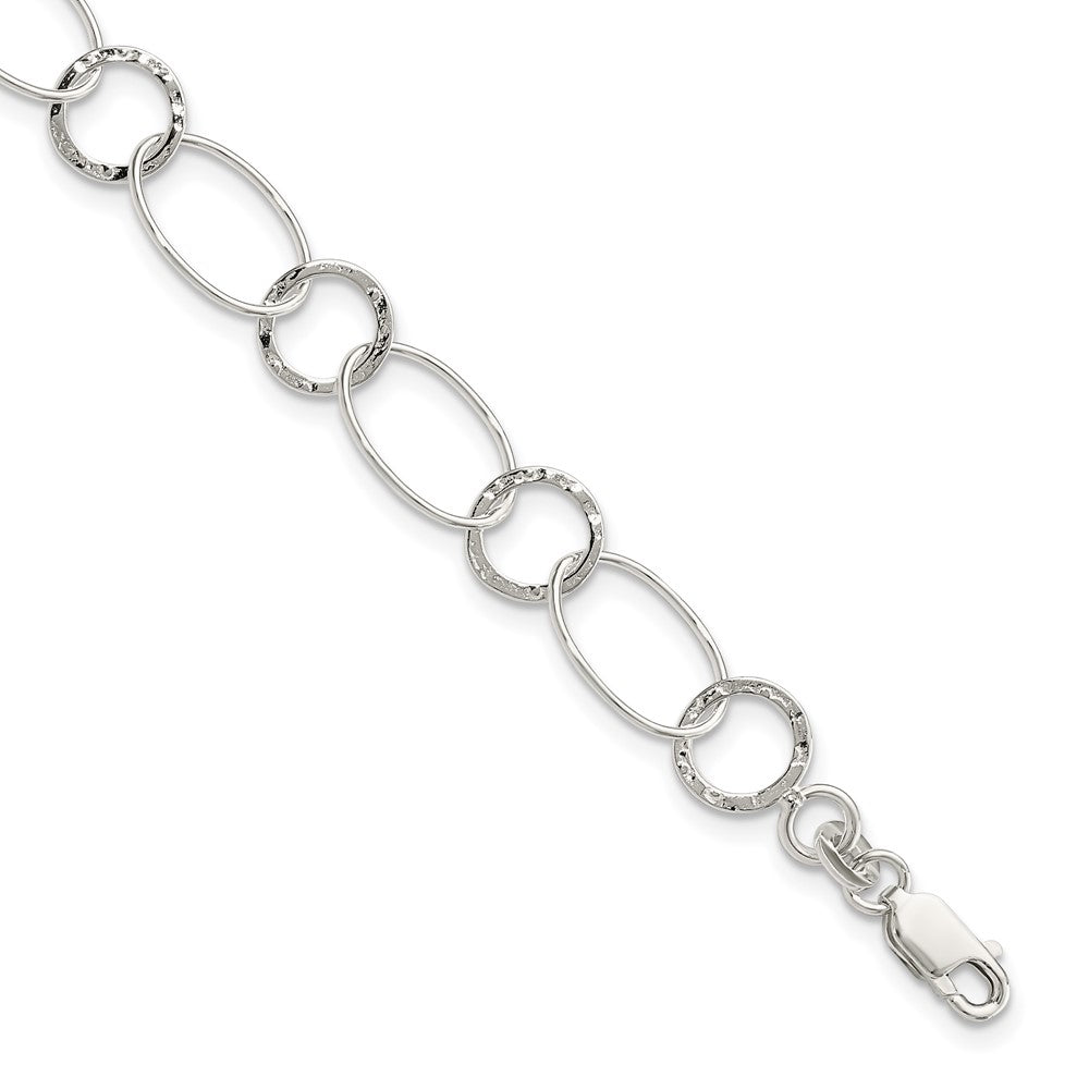 Sterling Silver Fancy Bracelet, 7.5 x 9.25 mm
