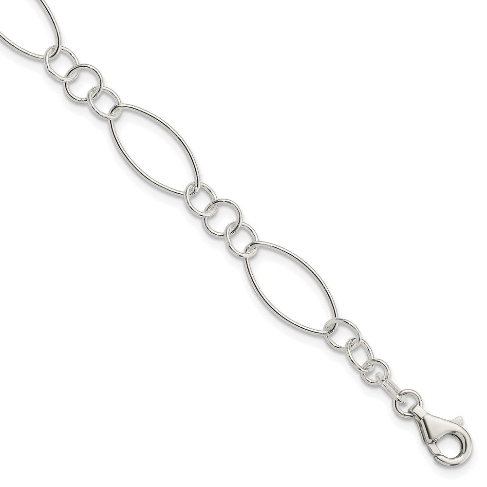 Sterling Silver Fancy Bracelet, 7.5 x 9 mm, 3.09 g
