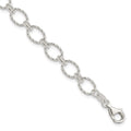 Sterling Silver Fancy Bracelet, 7.5 x 6.5 mm