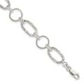 Sterling Silver Circle Bracelet, 7.5 x 10.5 mm