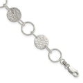 Sterling Silver Fancy Circle Bracelet, 7.5 x 10.5 mm