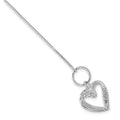 Sterling Silver Polished CZ Heart Toggle Bracelet, 7.5 x 16.65 mm