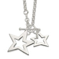 Sterling Silver Fancy Stars Necklace, 16 x 26 mm