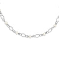 Sterling Silver Rhodium-plated Freshwater Cultured Pearl Necklace, 16 x 10 mm