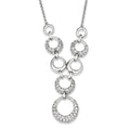 Sterling Silver CZ Circles Necklace, 17 mm