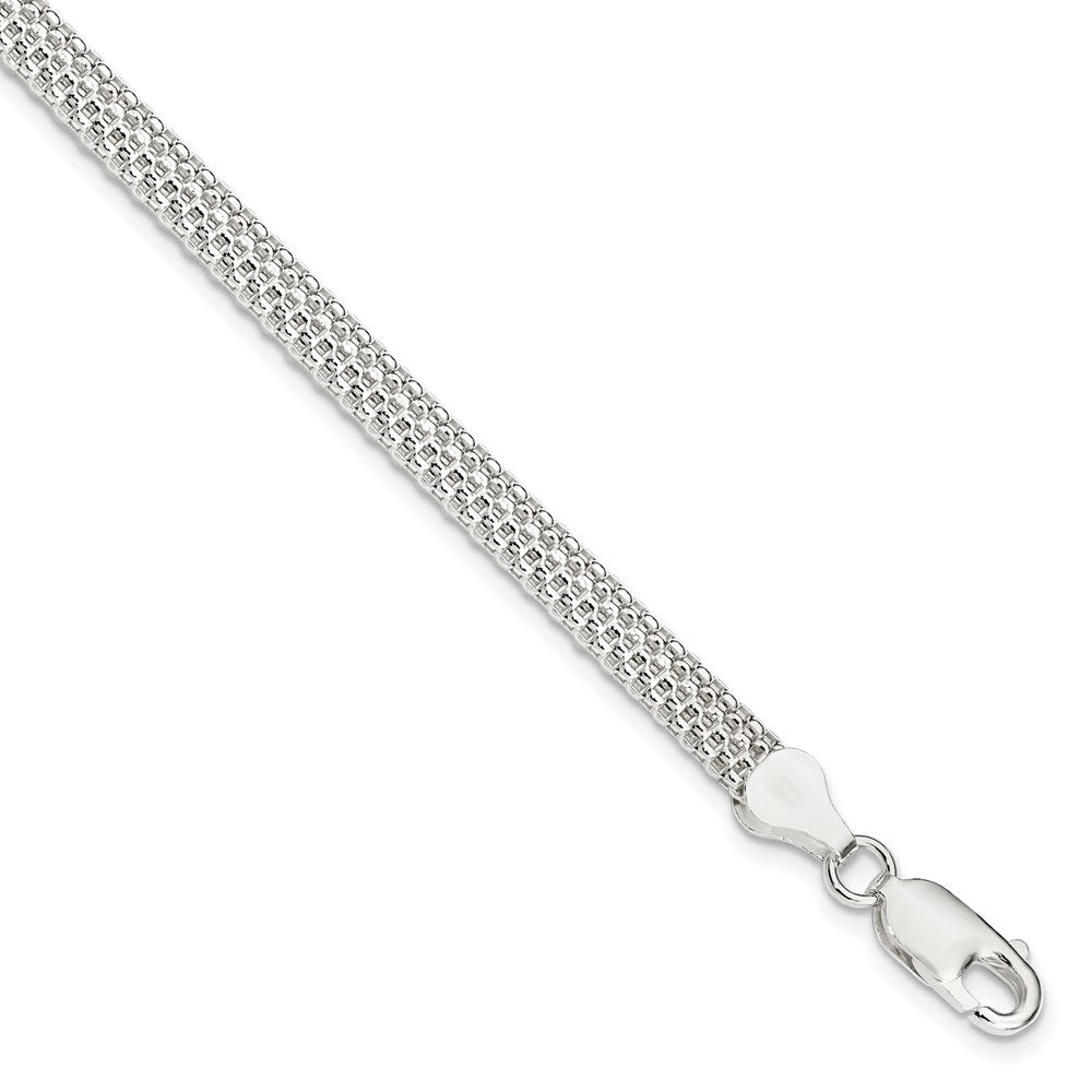 Sterling Silver 5mm Mesh Bracelet, 7 x 5 mm