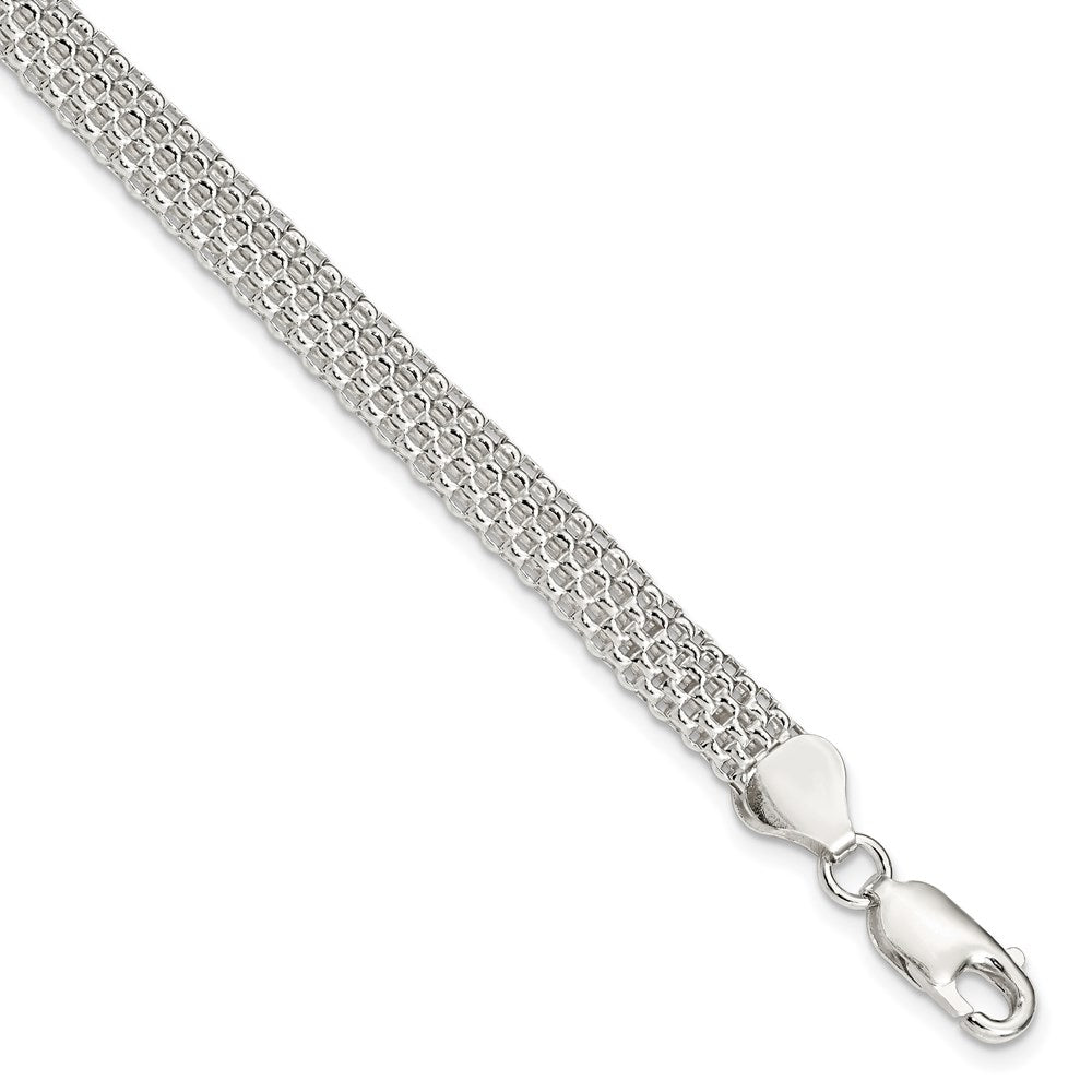Sterling Silver 6mm Mesh Bracelet, 7 x 6 mm