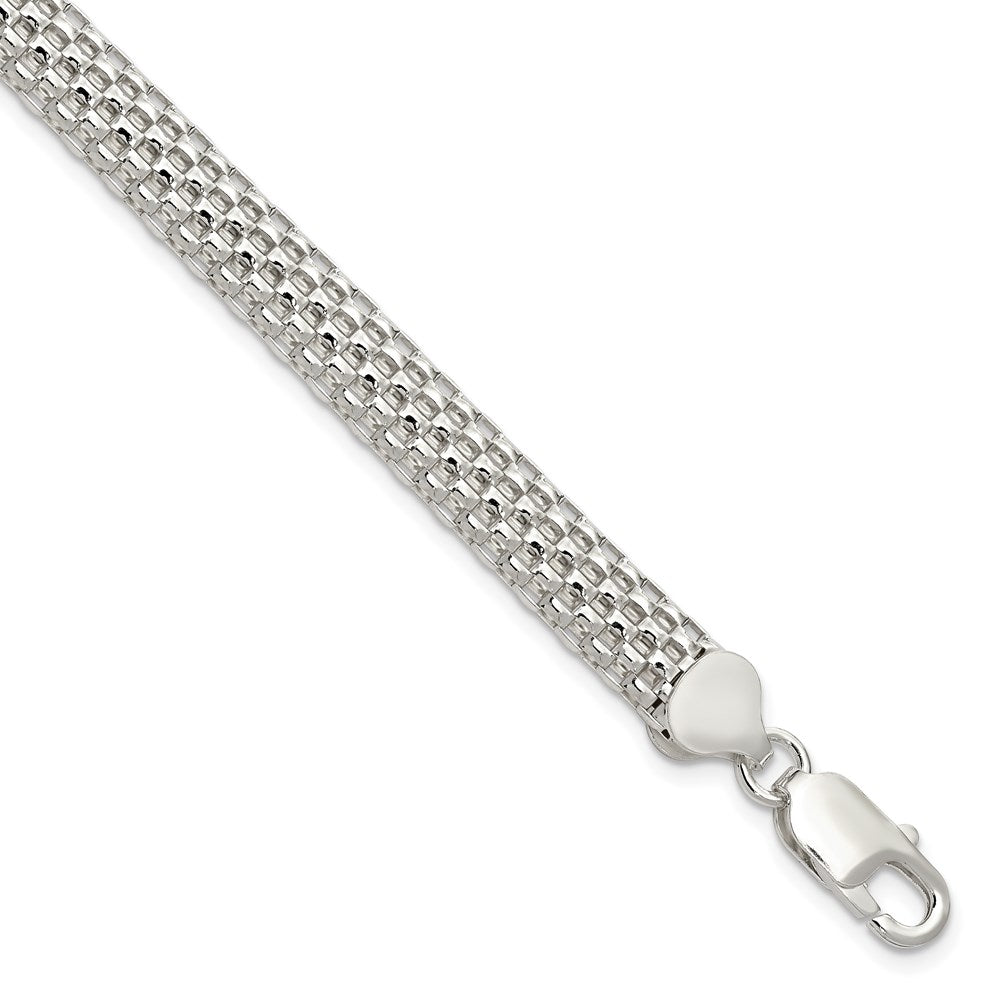 Sterling Silver 8mm Mesh Bracelet, 7 x 8 mm