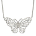 Sterling Silver Butterfly Necklace, 18 x 29 mm