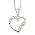 Sterling Silver CZ Heart Necklace, 18 x 16 mm