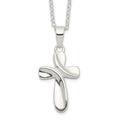Sterling Silver Rhodium-plated Cross Necklace, 18 mm