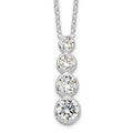 Sterling Silver Rhodium-plated CZ Journey Necklace, 18 x 6 mm, 2.25 g