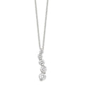 Sterling Silver CZ Journey Necklace, 18 x 5 mm