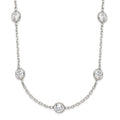 Sterling Silver Clear 4mm 11-Station CZ w/2in ext. Necklace, 20 x 5 mm