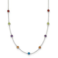 Sterling Silver 9-Station Multicolor CZ Necklace, 18 x 5 mm