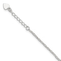 Sterling Silver Fancy Chain 9 inch Plus 1 inch Extender - Total 10 inch Anklet, 10 x 2 mm