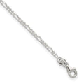Sterling Silver Figaro Chain 9 inch Plus 1 inch Extender - Total 10 inch Anklet, 10 x 6 mm