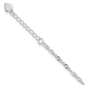 Sterling Silver 3mm Singapore Chain 8 inch Plus 1 inch Extender - Total 9 inch Anklet, 10 x 3 mm