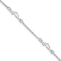Sterling Silver Dolphin 5-Station 9 inch Plus 1 inch Extender - Total 10 inch Anklet, 10 x 5 mm