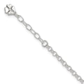 Sterling Silver Clover Dangle 9 inch Plus 1 inch Extender - Total 10 inch Anklet, 10 x 3.5 mm
