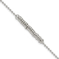 Sterling Silver 10inch Polished Fancy Love Ring Anklet, 10 x 4 mm