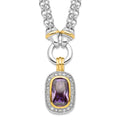 Sterling Silver Flash Gold-plated CZ Necklace, 16 x 17 mm, 32.03 g