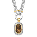 Sterling Silver Flash Gold-plated CZ Necklace, 16 x 17 mm, 31.82 g