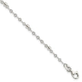 Sterling Silver Polished Fancy Bead Bracelet, 7.5 x 3 mm