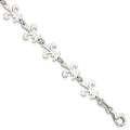 Sterling Silver Polished Fleur De Lis Bracelet, 7.5 x 12 mm