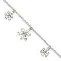 Sterling Silver Diamond-Cut Snowflake Bracelet, 7.5 x 9 mm
