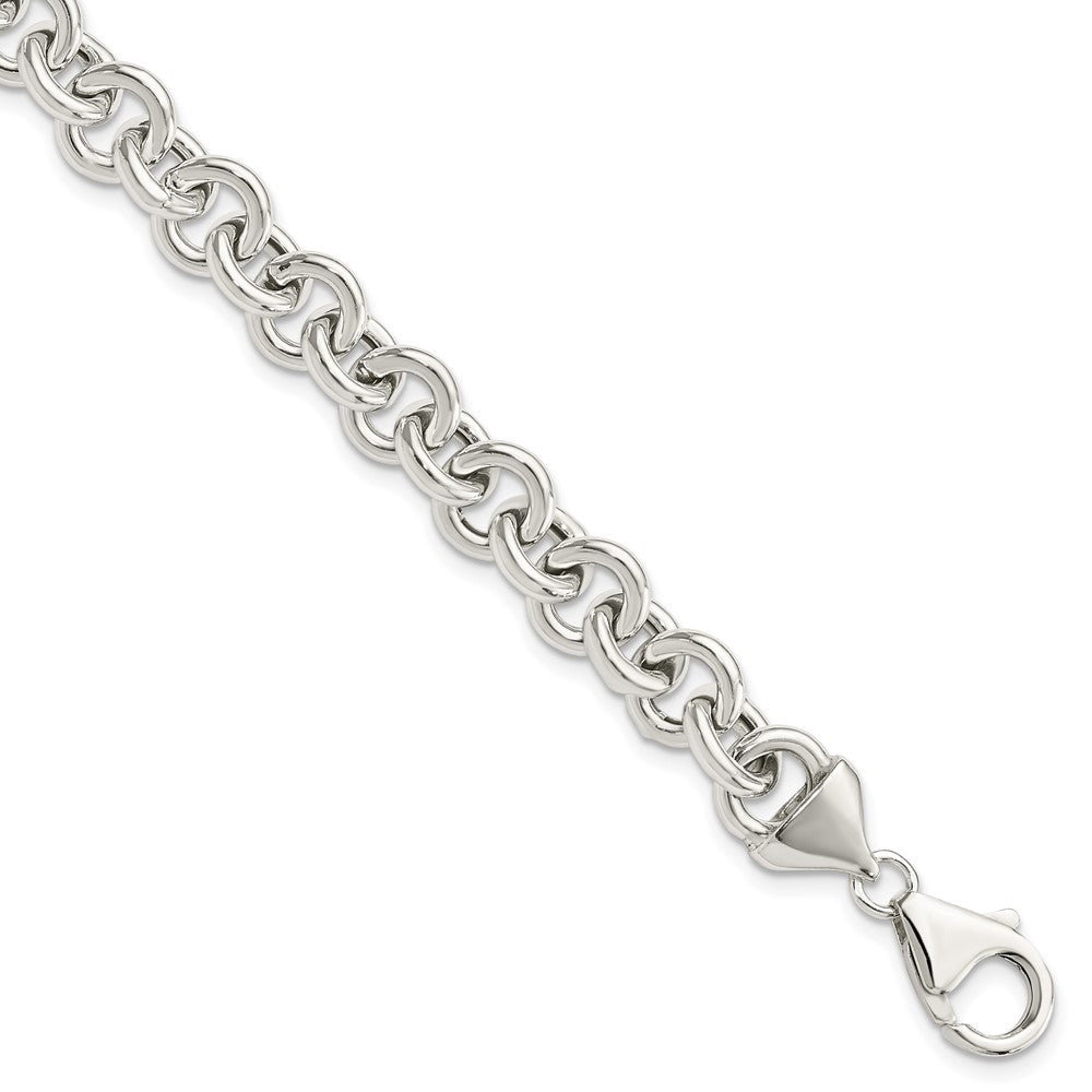 Sterling Silver Polished Fancy Link Bracelet, 7.75 x 8.5 mm