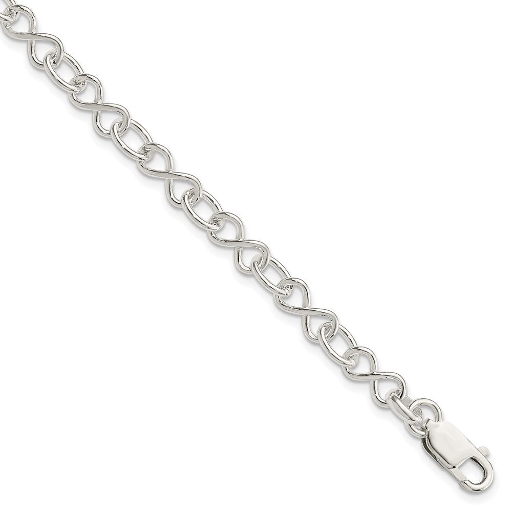 Sterling Silver Polished Fancy Link Bracelet, 7.5 x 6 mm, 6.7 g