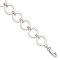 Sterling Silver Circle Link Bracelet, 7.5 x 13 mm