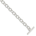 Sterling Silver Polished Fancy Link Toggle Bracelet, 7.5 x 6 mm