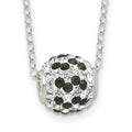 Sterling Silver Rhodium-plated Black and White Stellux Crystal Necklace, 18 mm