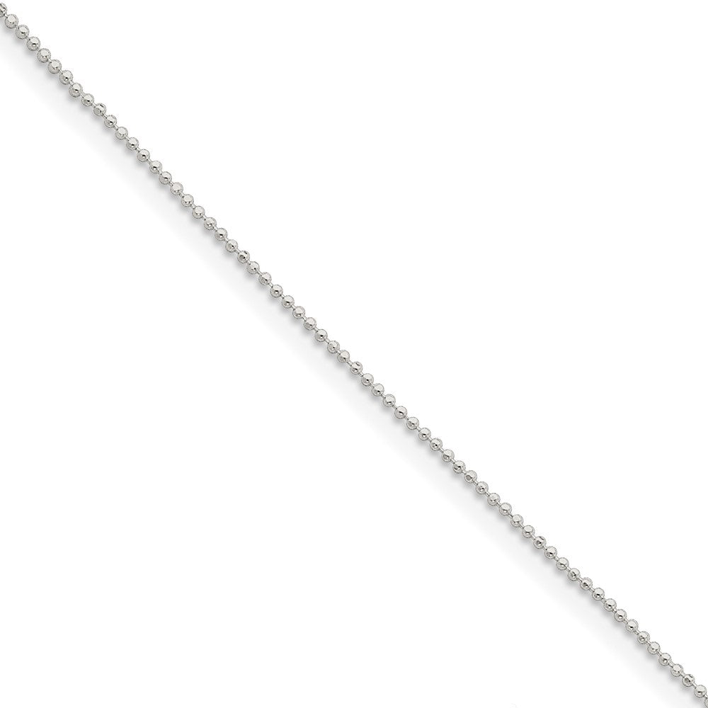 Sterling Silver Polished Beaded Necklace, 18 x 1 mm