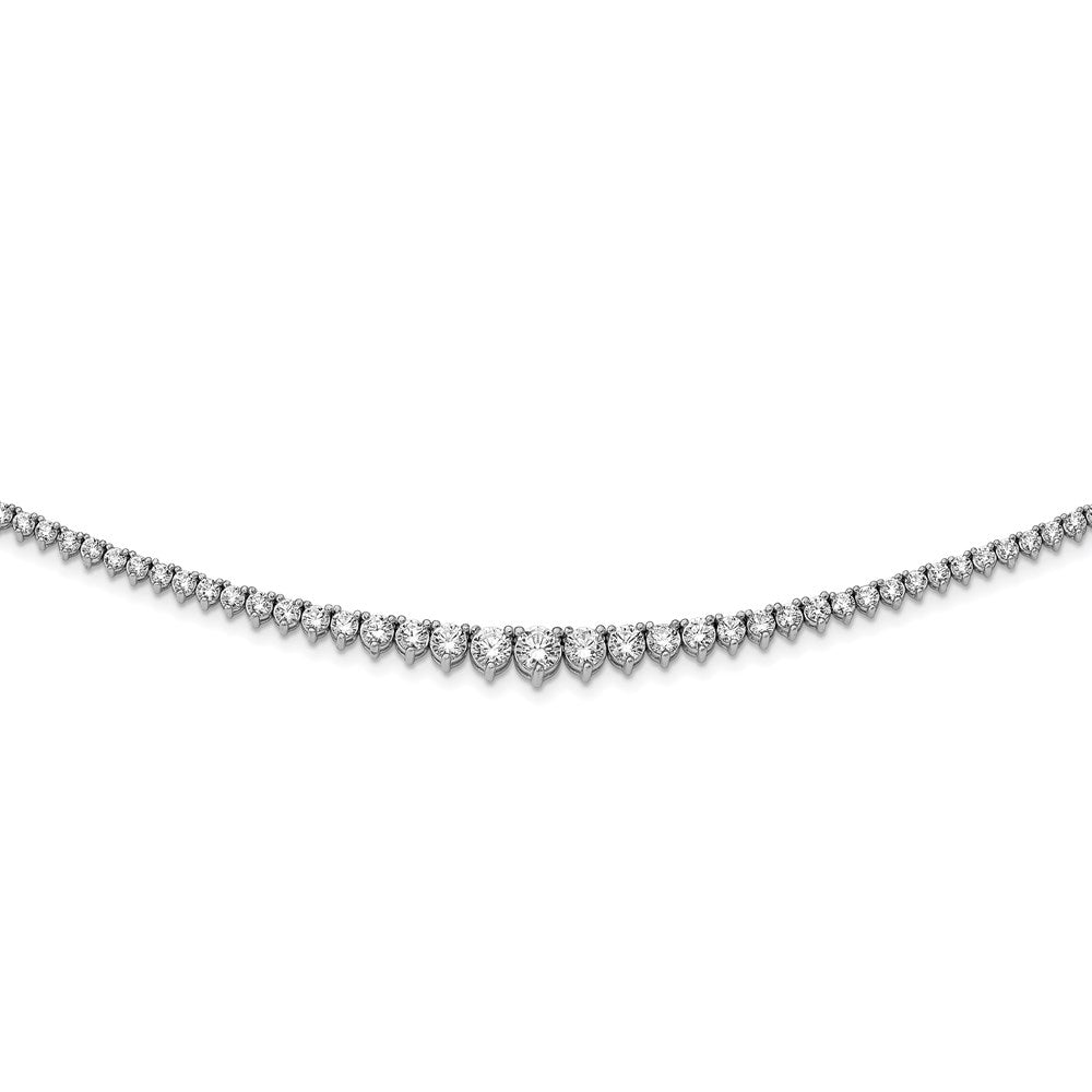 Sterling Shimmer Sterling Silver Rhodium-plated 17 inch 157 Stone Graduated CZ Necklace, 17 mm