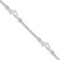 Sterling Silver Dolphin 5-Station 9 inch Plus 1 inch Extender - Total 10 inch Anklet, 10 x 11 mm