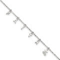 Sterling Silver FAITH Letters 10 inch Plus 1 inch Extender - Total 11 inch Anklet, 11 x 6 mm