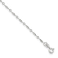 Sterling Silver Fancy Link 10 inch Plus 1 inch Extender - Total 11 inch Anklet, 11 x 2 mm