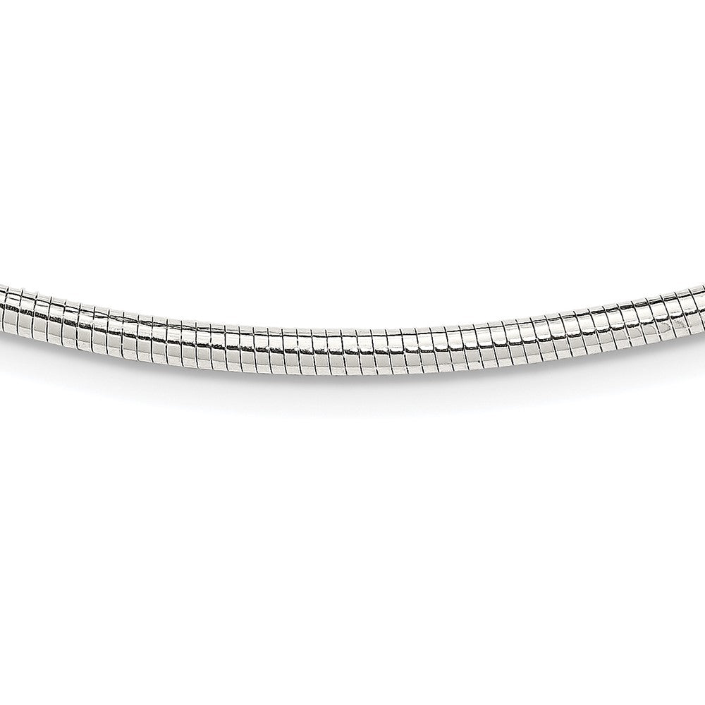 Sterling Silver Round 2.75mm Neckwire Necklace, 18 x 2.75 mm
