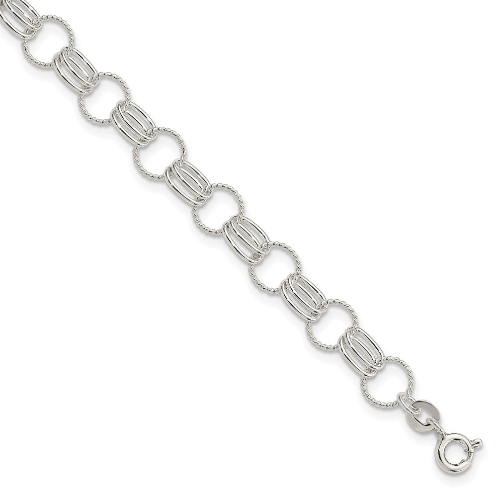Sterling Silver Bracelet, 7.25 x 6 mm