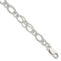 Sterling Silver Polished Oval Link Bracelet, 7.5 x 9 mm