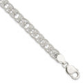 Sterling Silver Polished and Textured Fancy Bracelet, 7.5 x 8 mm