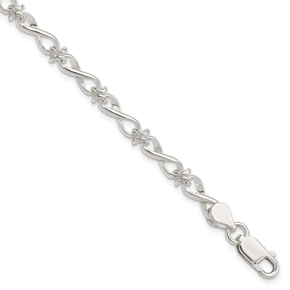 Sterling Silver Polished Fancy Link Bracelet, 7.5 x 6 mm, 7.74 g