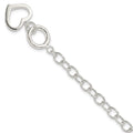 Sterling Silver Open Link Heart Bracelet, 7.5 x 5 mm