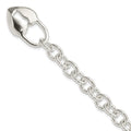 Sterling Silver Polished Heart and Key Bracelet, 7.5 x 9 mm