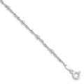 Sterling Silver with 1in Ext Fancy Bracelet, 8 x 2 mm
