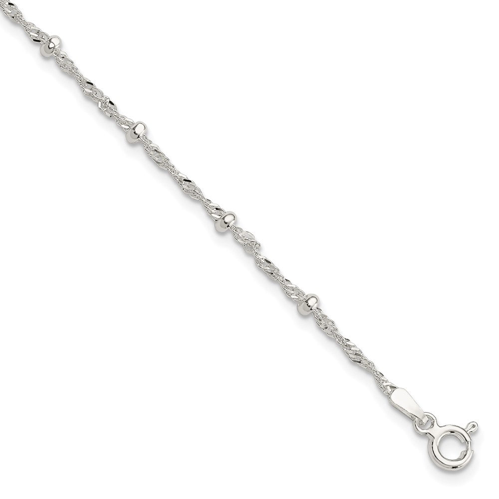 Sterling Silver with 1in Ext Fancy Bracelet, 8 x 2 mm