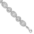 Sterling Silver Rhodium Polished Circles Bracelet, 8.25 x 11 mm